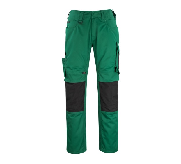 PANTALON ERLANGEN POCHE GENOU VERT BOUTEILLE/NOIR 