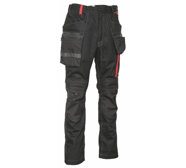 PANTALON DE TRAVAIL HOMME/FEMME BIWER NOIR/ROUGE