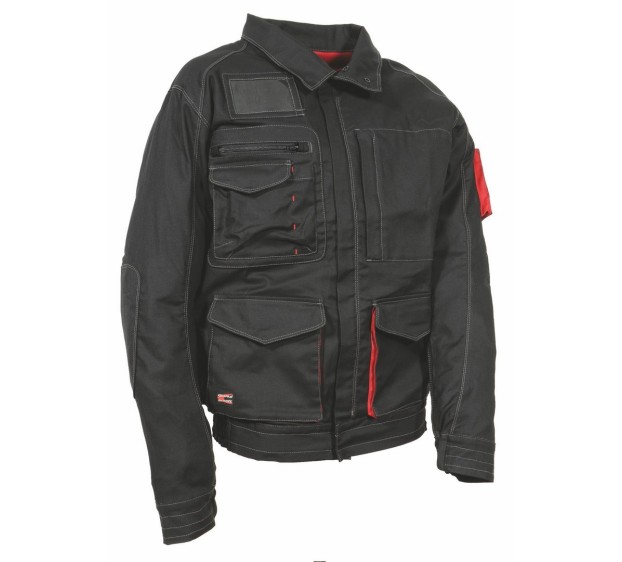 VESTE DE TRAVAIL HOMME/FEMME DIPPACH NOIR/ROUGE 