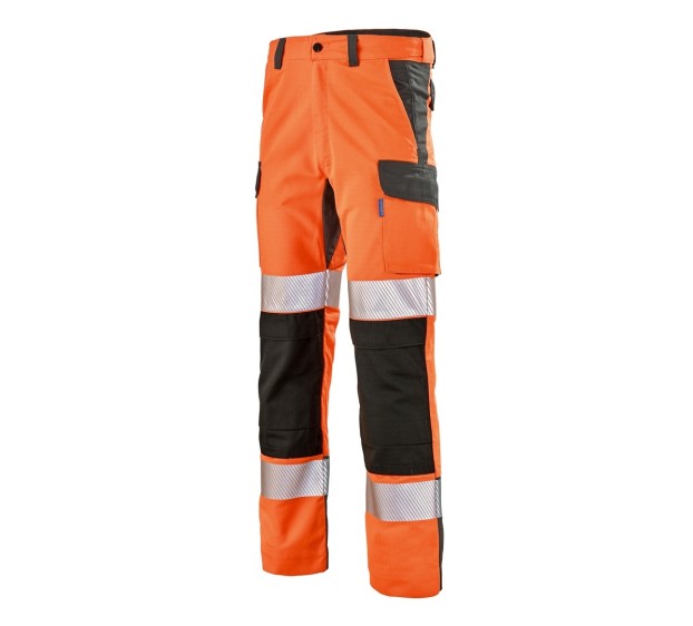PANTALON GENOUILLERES ADVANCED ORANGE FLUO/GRIS