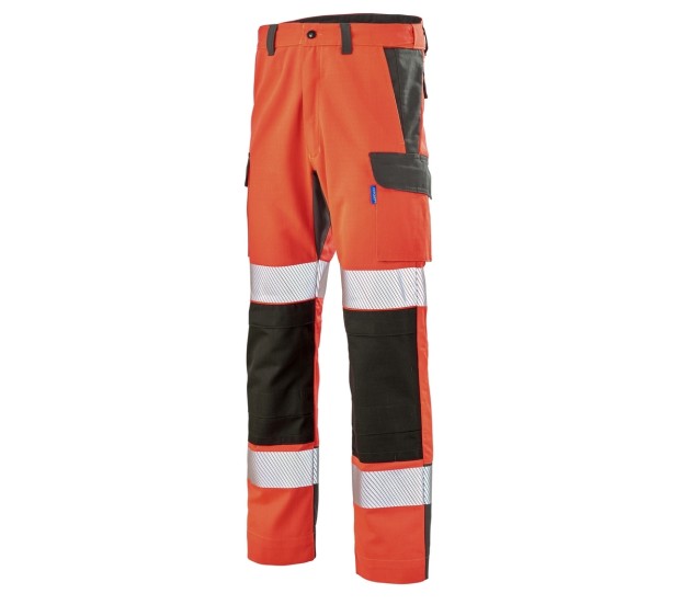 PANTALON GENOUILLERES ADVANCED ROUGE FLUO/GRIS