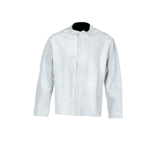 BLOUSON IGNIFUGE SOUDEUR CUIR BLANC