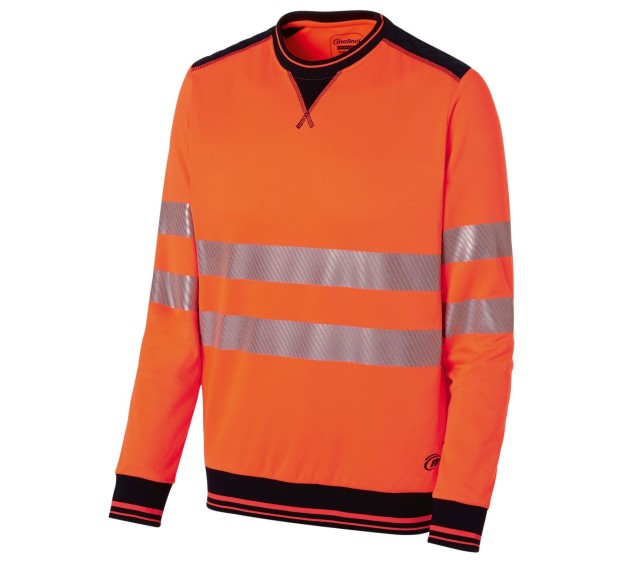 SWEAT HV COL ROND LUK LIGHT ORANGE HV/MARINE T.4XL