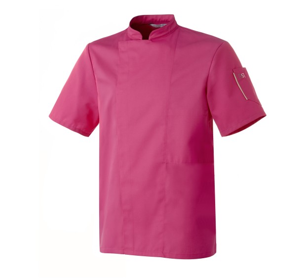 VESTE DE CUISINE HOMME/FEMME NERO MANCHES COURTES FUSHIA