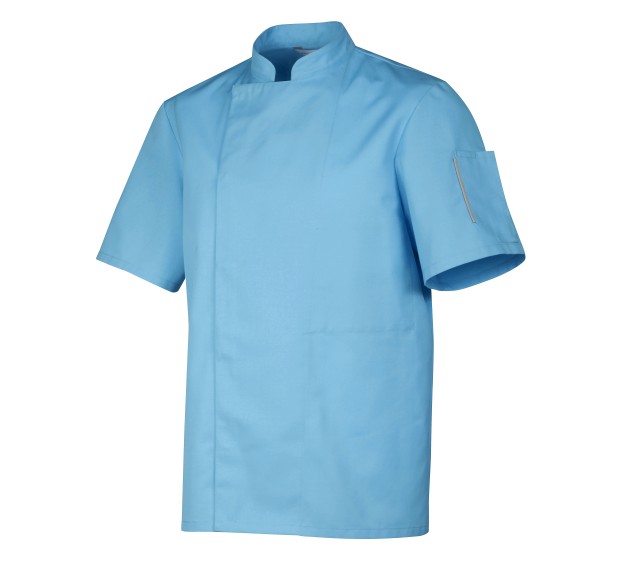 VESTE DE CUISINE HOMME/FEMME NERO MANCHES COURTES TURQUOISE