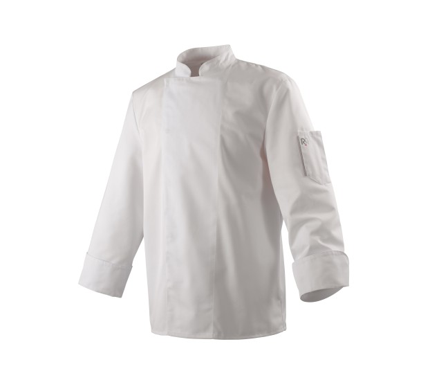 VESTE DE CUISINE HOMME/FEMME NERO MANCHES LONGUES BLANC