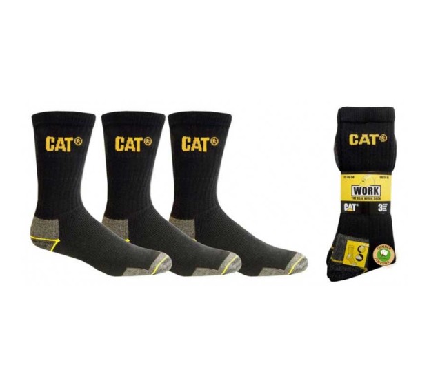 CHAUSSETTES DE TRAVAIL CATERPILLAR NOIR (LOT DE 3)