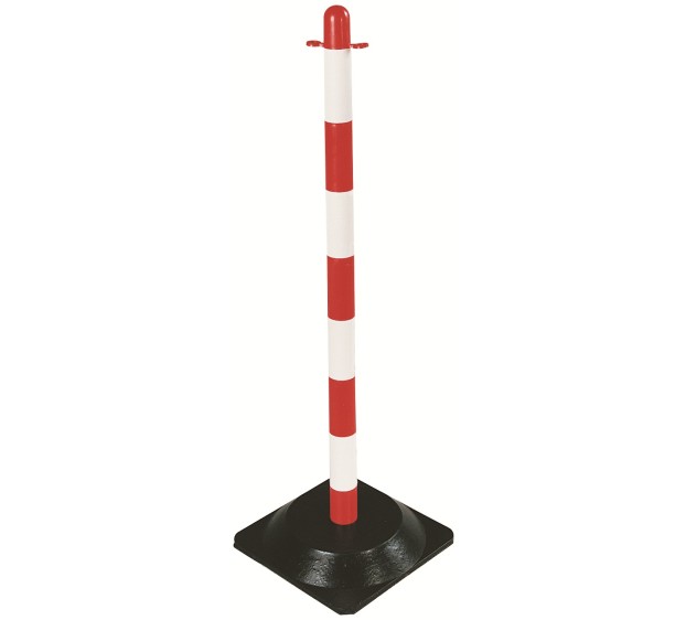 POTEAU SIGNALISATION BICOLORE POUR CHAÎNE SIGNALISATION PLASTIQUE