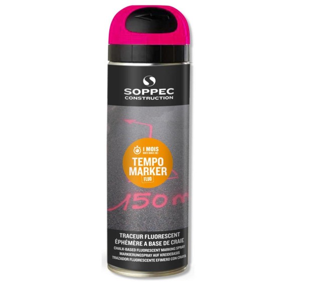 BOMBE MARQUAGE SOL TEMPO MARKER ROUGE CERISE