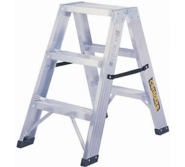 MARCHEPIED PROFESSIONNEL ALUMINIUM DOUBLE ACCES 4 MARCHES 451604