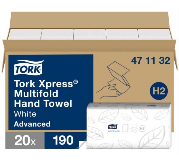 ESSUIE-MAINS PAPIER TORK XPRESS BLANC (LOT DE 20)