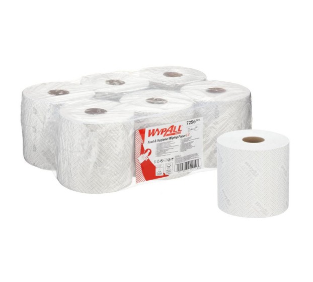 BOBINE ESSUIE-TOUT INDUSTRIEL WYPALL L10 BLANC 800 F (LOT DE 6)