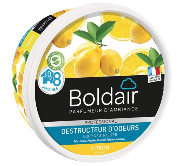 GEL DESTRUCTEUR D'ODEUR BOLDAIR PARFUMANT CITRON 300 G