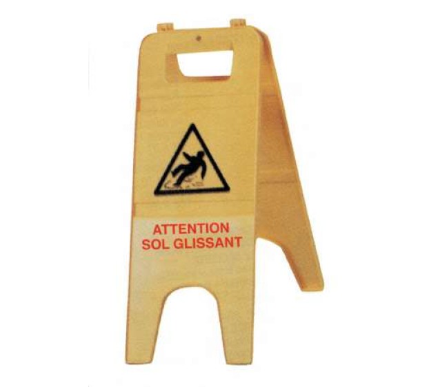 PANNEAU SIGNALÉTIQUE PVC ATTENTION SOL GLISSANT