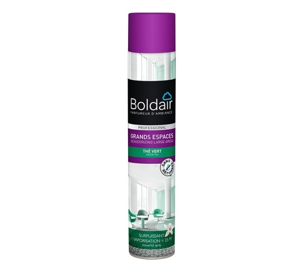 AEROSOL DESODORISANT GRANDS ESPACES BOLDAIR PARFUMANT 750 ML THE VERT