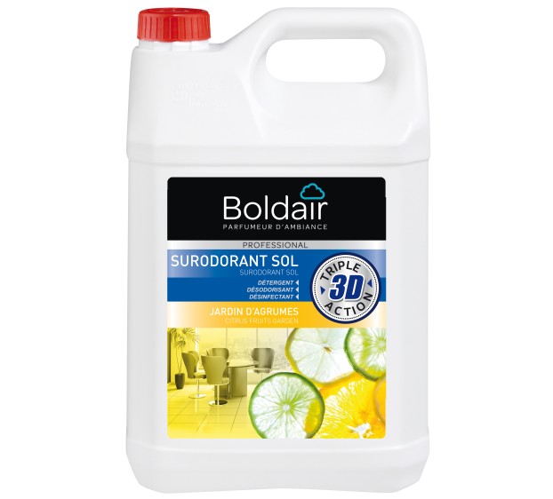 PRODUIT DETERGENT DESINFECTANT BOLDAIR SURODORANT JARDIN D'AGRUMES 5 L