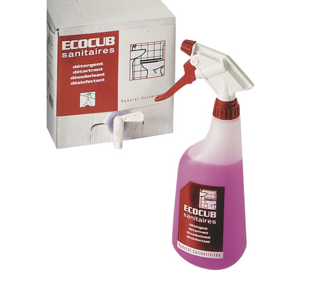 PULVÉRISATEUR VIDE PRODUIT DÉTERGENT ECOCUB SANITAIRES 630 ML