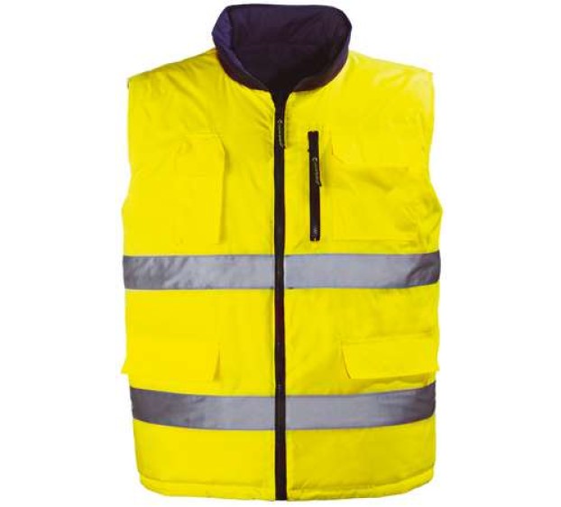 GILET CHAUD HAUTE VISIBILITÉ HI-WAY JAUNE FLUO/GRIS