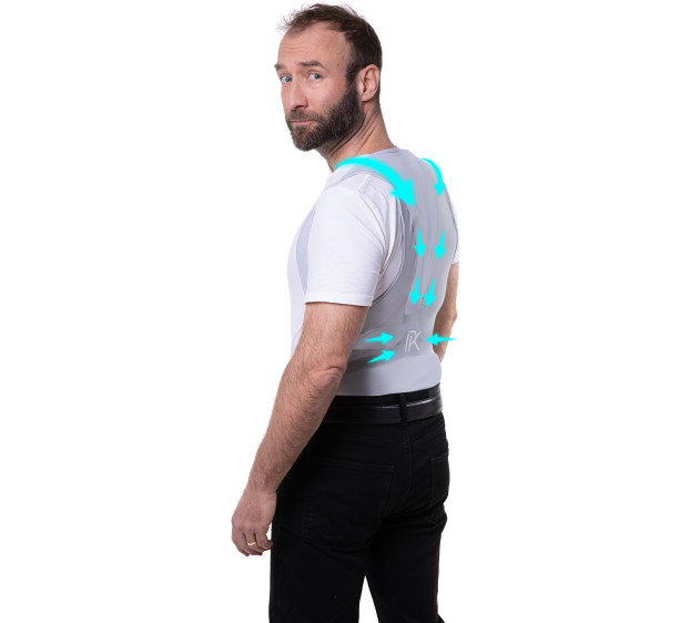 GILET PERCKO CORRECTEUR DE POSTURE/MAINTIEN DOS LYNE FLEX HOMME NOIR