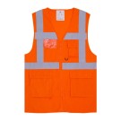 GILET HAUTE VISIBILITÉ SAFARI LED ORANGE FLUO