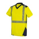 TEE-SHIRT HAUTE VISIBILITÉ MANCHES COURTES BALI JAUNE FLUO/MARINE T. 4XL