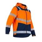 VESTE RÉFLÉCHISSANTE HOMME/FEMME SOFTSHELL CIBLE ORANGE FLUO/MARINE