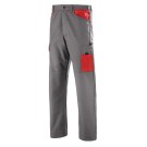 PANTALON DE TRAVAIL HOMME/FEMME FACITY COTON/POLYESTER GRIS CONVOY/ROUGE EMPIRE