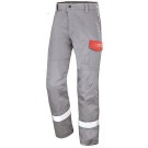 PANTALON MULTIRISQUE BICOLORE GRIS ACIER/ROUGE