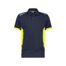 POLO DE TRAVAIL HOMME/FEMME VERACRUZ BLEU NUIT/JAUNE FLUO 