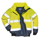 BLOUSON DE PLUIE HAUTE VISIBILITÉ BOMBER JAUNE FLUO/MARINE