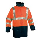 VESTE DE PLUIE RÉFLÉCHISSANTE LAURENT ORANGE FLUO/MARINE