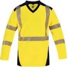 TEE-SHIRT HAUTE VISIBILITÉ MANCHES LONGUES BALI JAUNE FLUO/MARINE