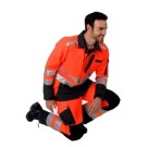 PANTALON RÉFLÉCHISSANT HOMME/FEMME ROADY EJ 75 CM ROUGE FLUO/CHARBON 