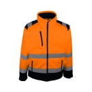 VESTE RÉFLÉCHISSANTE SOFTSHELL HOMME/FEMME VULCO ORANGE FLUO/BLEU MARINE 