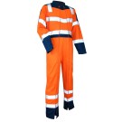 COMBINAISON RÉFLÉCHISSANTE DOUBLE ZIP VIGILENCE ORANGE FLUO/MARINE T. 8