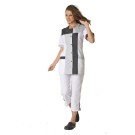 Blouse PERRINE Blanc/Charbon taille 0