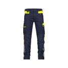 PANTALON DE TRAVAIL HOMME/FEMME HONG-KONG BLEU NUIT/JAUNE FLUO 