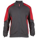 SWEAT DE TRAVAIL CARDIGAN AVEC COL GRIS ANTHRACITE/ROUGE TOMATE 