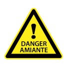 PANNEAU SIGNALÉTIQUE PVC TRIANGLE 300 x 300 x 300 MM DANGER AMIANTE