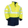 VESTE DE PLUIE RÉFLÉCHISSANTE MADUO JAUNE FLUO/MARINE