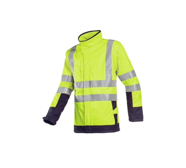 VESTE RÉFLÉCHISSANTE HOMME/FEMME SOFTSHELL PLAYFORD JAUNE FLUO/MARINE