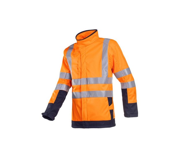 VESTE RÉFLÉCHISSANTE HOMME/FEMME SOFTSHELL PLAYFORD ORANGE FLUO/MARINE