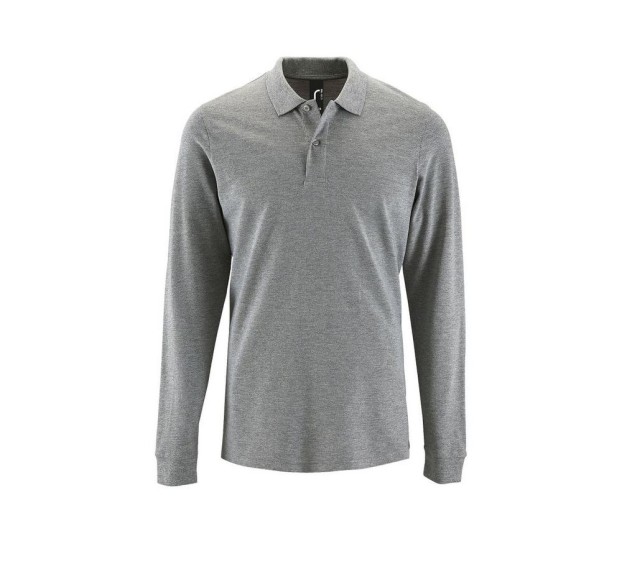 POLO DE TRAVAIL HOMME MANCHES LONGUES GRIS CHINE