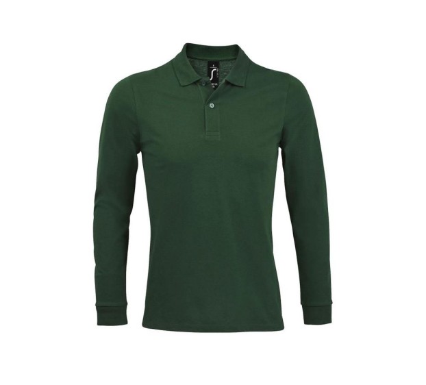 POLO DE TRAVAIL HOMME MANCHES LONGUES VERT BOUTEILLE