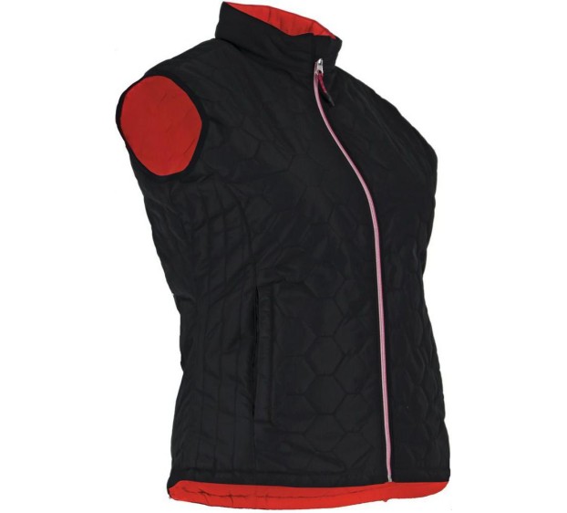 GILET DE TRAVAIL/BODYWARMER FEMME DAKOTA NOIR/ROUGE FLUO