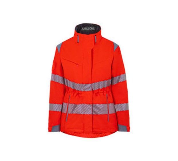 VESTE RÉFLÉCHISSANTE FEMME AMAZONE ROUGE FLUO