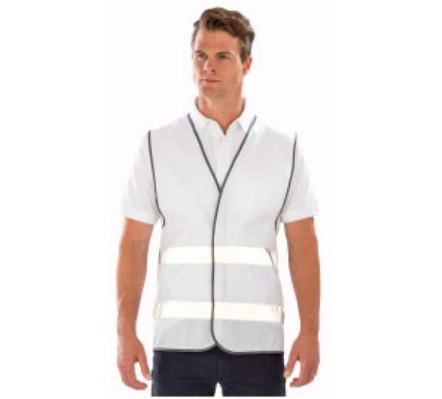 GILET HV F474 BLANC