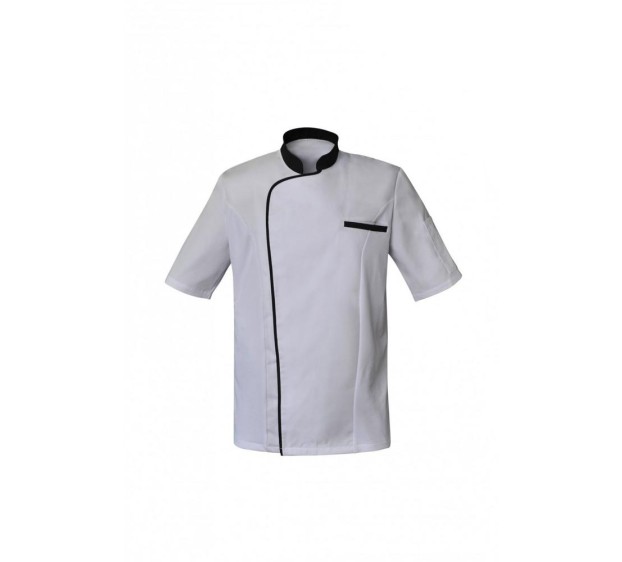 VESTE DE CUISINE HOMME ZACK BLANC/NOIR 