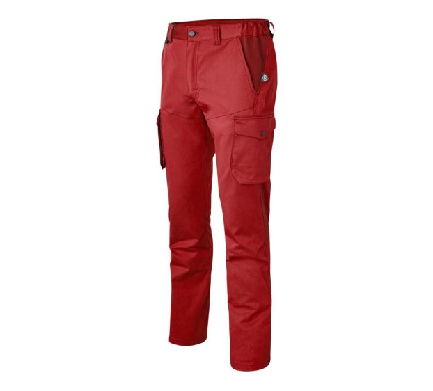 PANTALON DE TRAVAIL HOMME/FEMME MULTIPOCHES OVERMAX ROUGE 