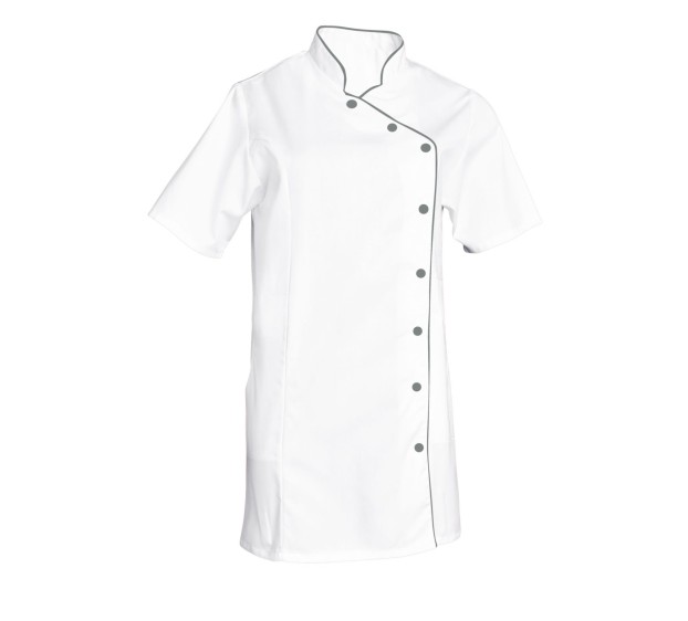 BLOUSE ODILE PC BLANC/GRIS
